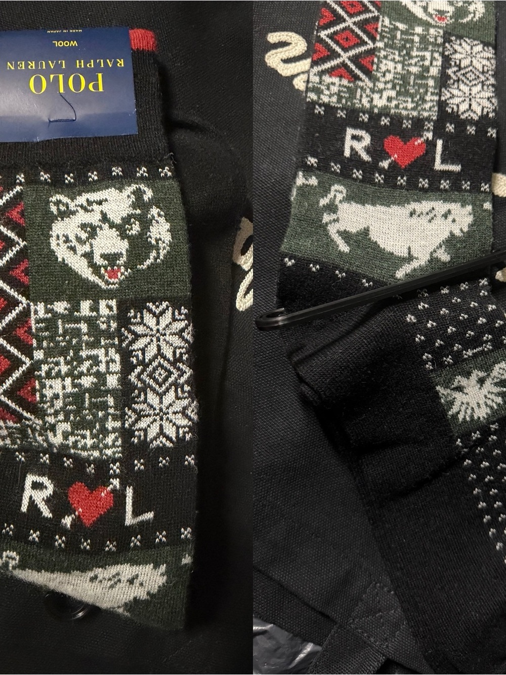 Polo by Ralph Lauren Black, Olive & Red Fair Isle Crewneck Sweater